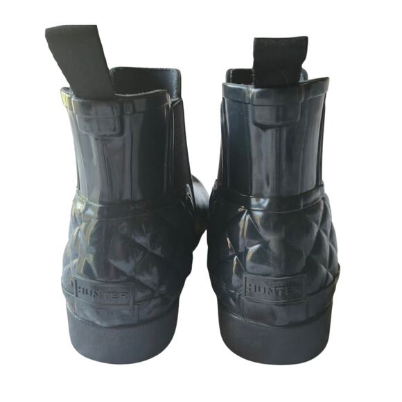 Hunter Chelsea Slip on Quilted Rubber Rain Waterproof Army Dark Green Boot US 9 - Picture 2 of 8